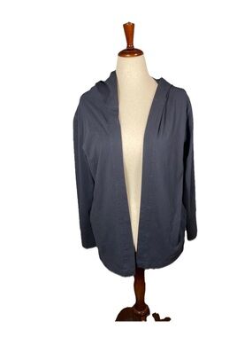 LIFE IS GOOD Crusher Flex Open Cardigan Hoodie Women's Size Medium Navy Pockets